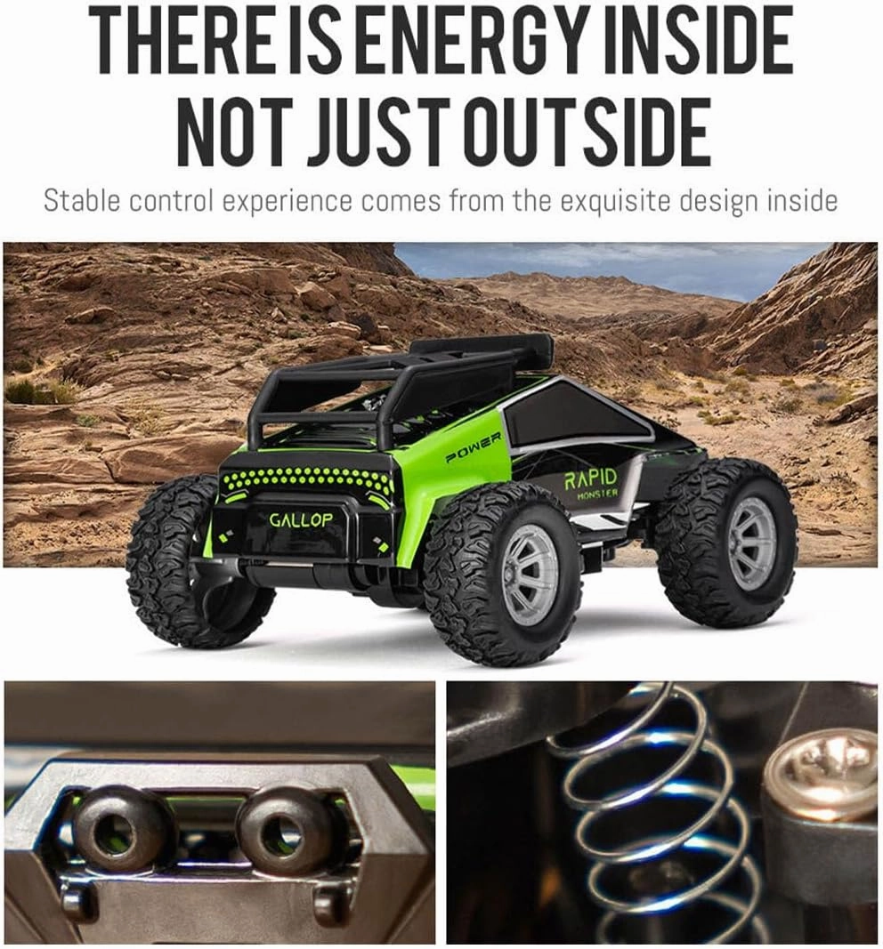 High-Speed RC Mini Electric Drift Off-Road Vehicle Model, 1/32 2.4G Electric Vehicle Model with Wireless Remote Control and Realistic Design, for Adults (RTR Version/Blue), Medium