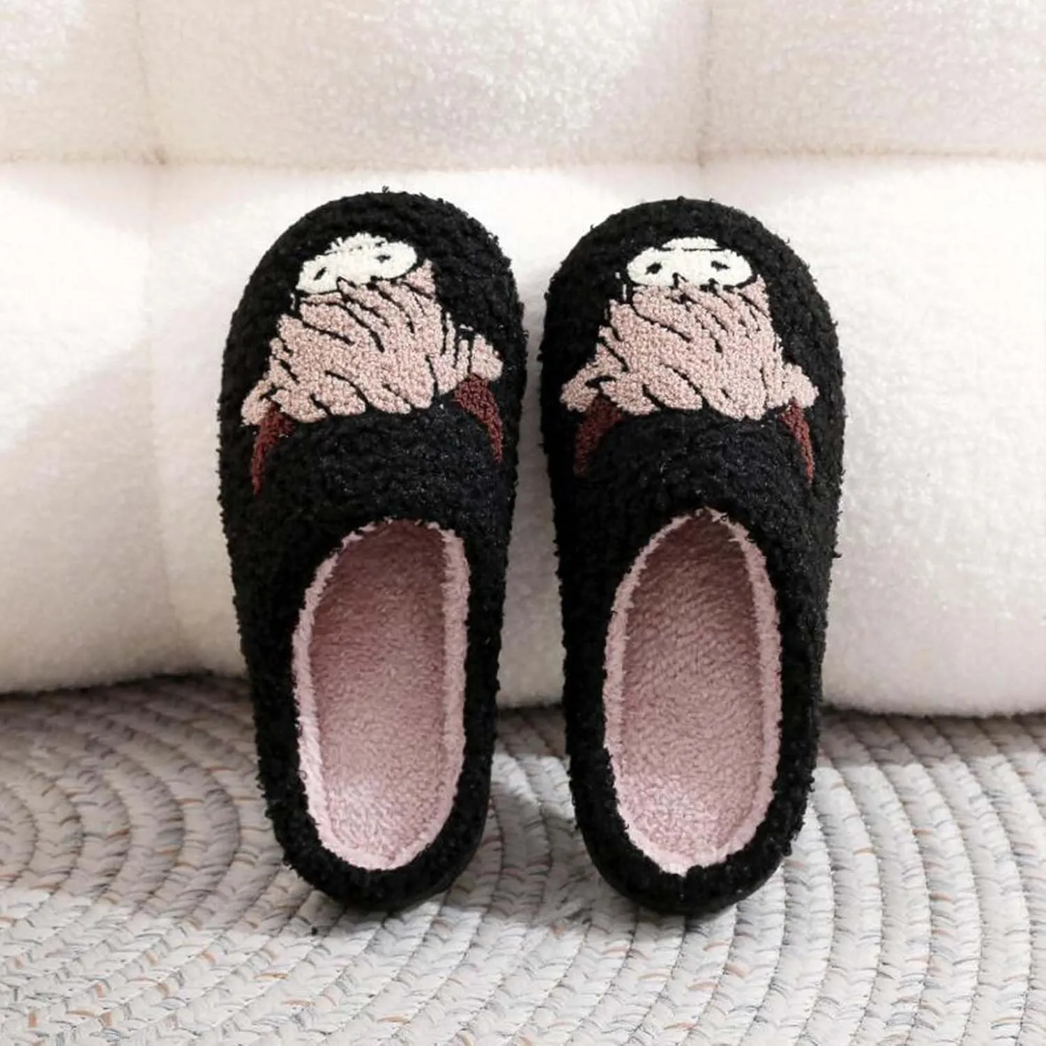 Highland Cow Slippers for Women Plush Scottish Highland Cow Animal Slippers Warm Non Slip Home Indoor Slippers