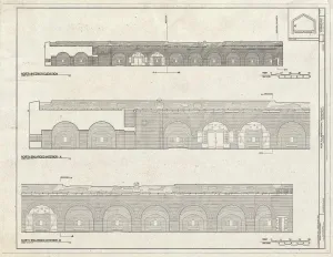 Historic Pictoric Structural Drawing HABS GA,26-SAV.V,2- (Sheet 6 of 16) - Fort Pulaski, Cockspur Island, Savannah, Chatham County, GA 30in x 24in