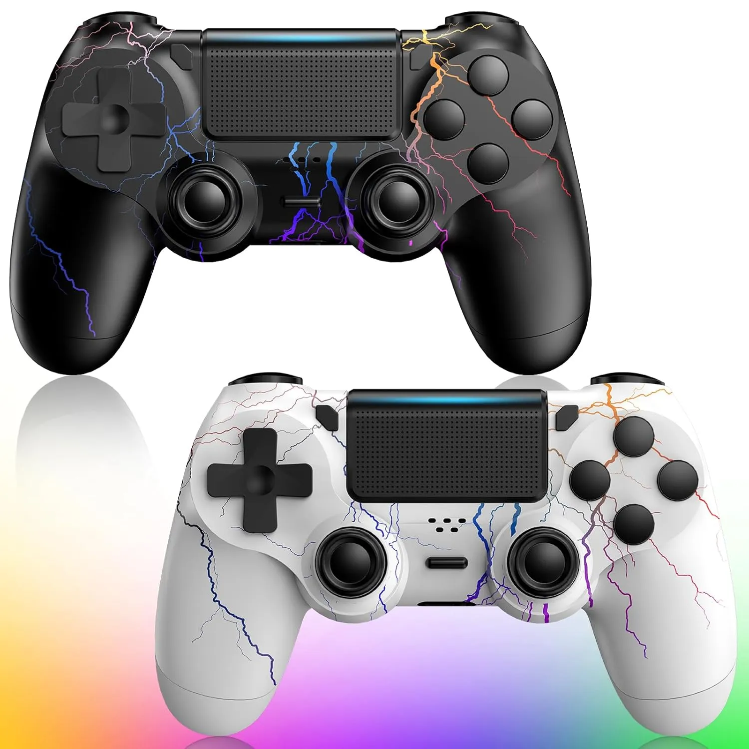 Hittoliy Wireless PS4 Controllers 2 Pack, 6-axis Motion Sensor, Long Battery, Audio Support, Compatible with PS3/PS4