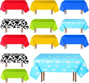 Hosuly 12 Pcs Story Tablecloth Table Cover Story Birthday Party Decorations Boy Baby Shower Decorations Toy Inspired Party Supplies, 54 x 108 Inch (Bright Style)