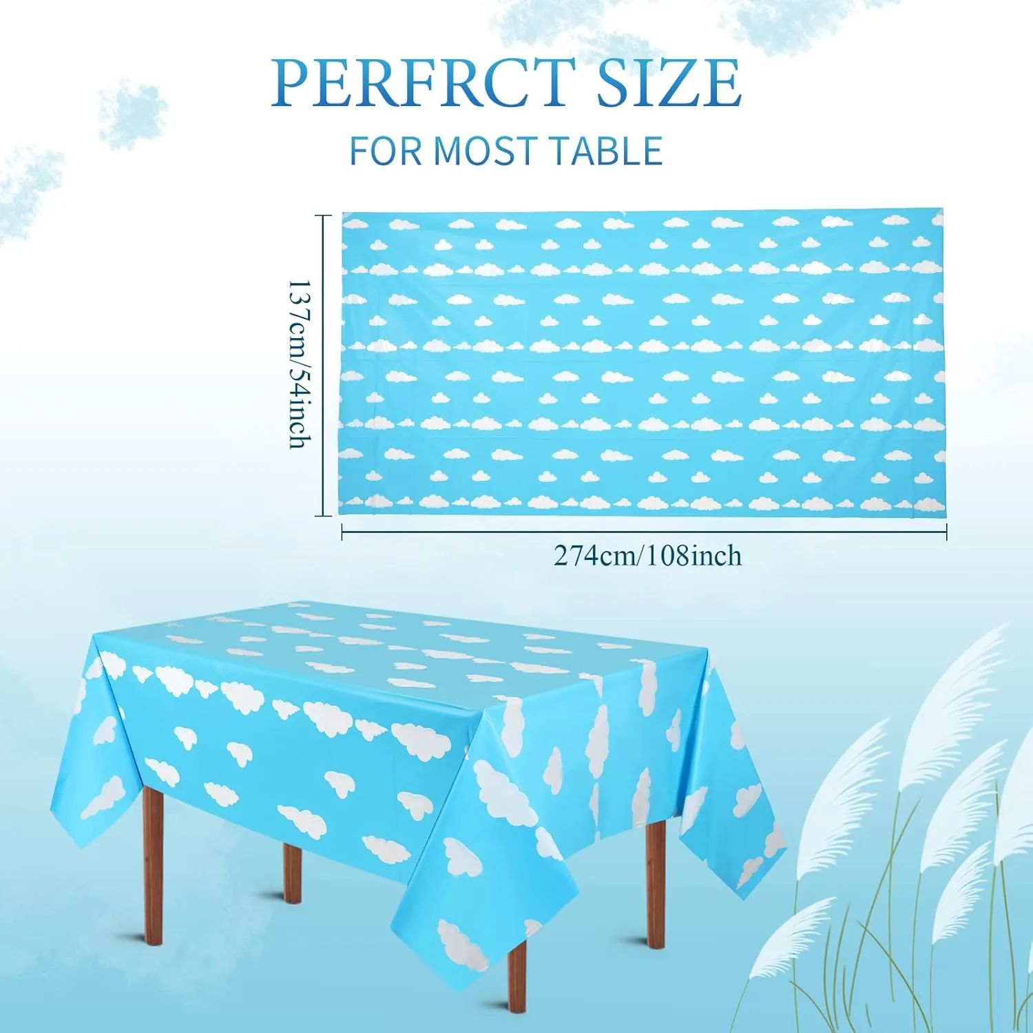 Hosuly 12 Pcs Story Tablecloth Table Cover Story Birthday Party Decorations Boy Baby Shower Decorations Toy Inspired Party Supplies, 54 x 108 Inch (Bright Style)