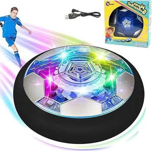 Hover Soccer Ball Toy for Kids, Rechargeable Air Floating Soccer with LED Light, Foam Bumper, Ages 3-12 (1 Ball)
