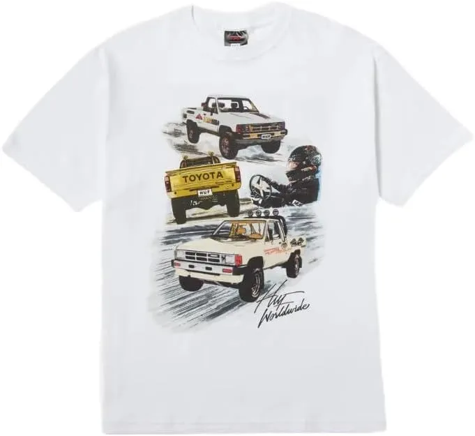 HUF x TRD Off-Road Racing T-Shirt, White Graphic Print, Large, Short Sleeve