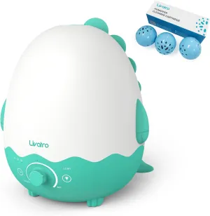 Humidifiers for Baby with Cleaning Ball,Ultrasonic Quiet Air Kids Humidifier for Bedroom with Night Light, Timer, and Auto-Shut Off, Last up to 40Hours, BPA FREE, Dinosaur with Fun Sticker