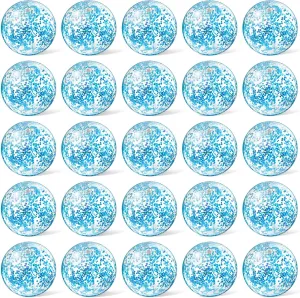 Hungdao 25 Pcs Inflatable Glitter Beach Ball 8 Inches Mini Clear Floatable Confetti Ball for Kids Bulk Swimming Pool Theme Party Toy for Hawaiian Theme Party Decorations Favors Supplies