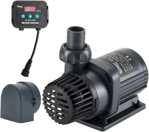 hygger 24V DC Water Pump Inline/Submersible Saltwater Aquarium Pump with LCD Display Controller 1060 GPH Return Pump for Coral Reef Tank Sump