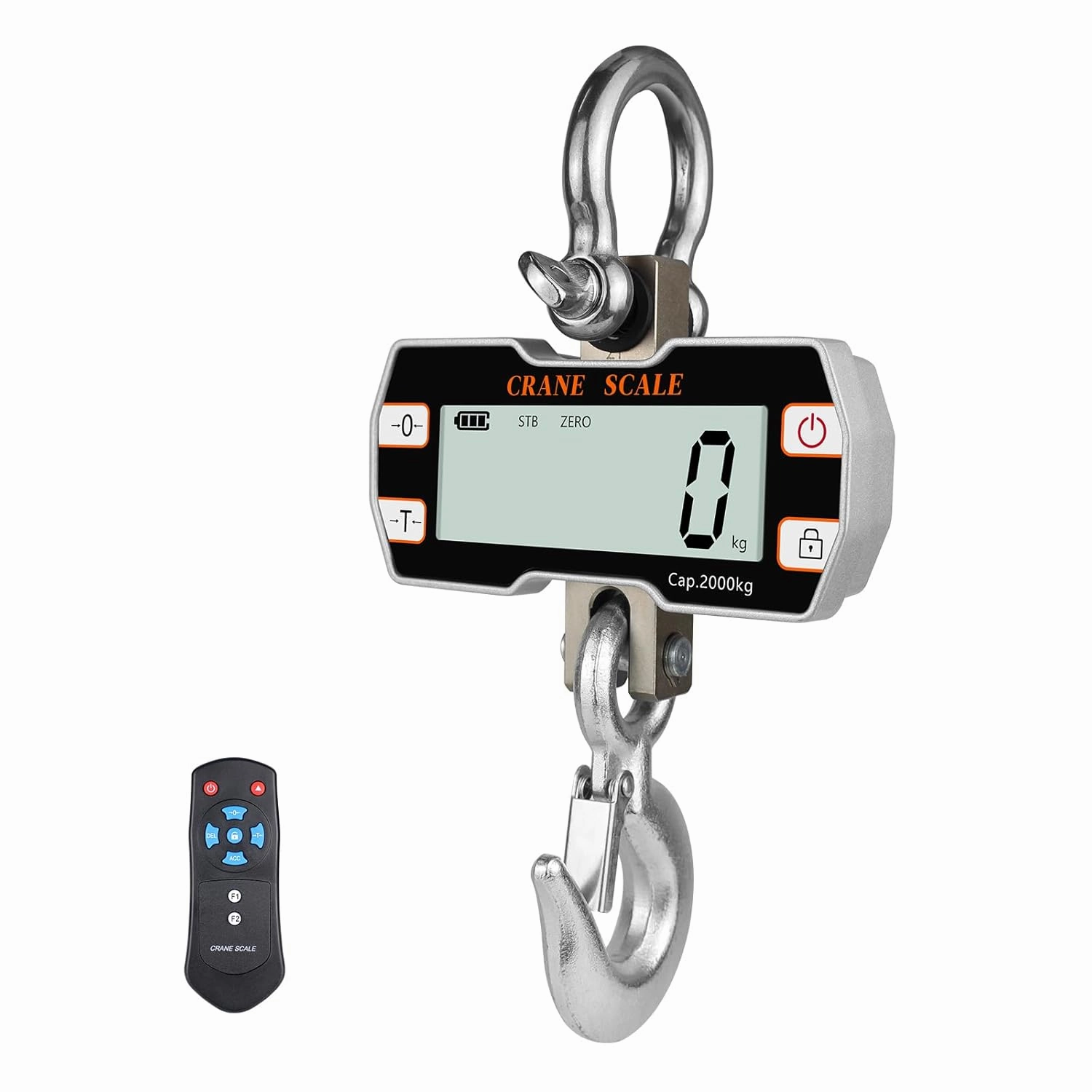 Hyindoor 2000kg 4400lb Crane Scale, 2 Ton Digital Hanging Scale with Remote, Industrial Heavy Duty Electronic Crane Scale