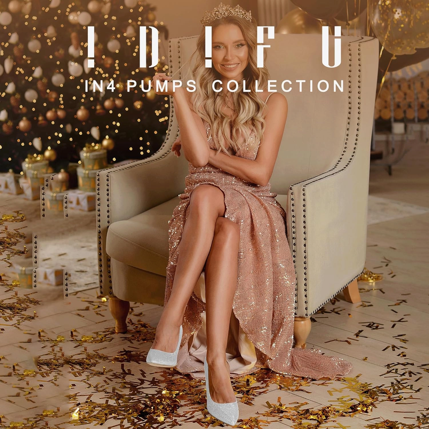 IDIFU IN4 Women's Pumps - Closed Toe Heels with Chunky Block Heels - Thick Pointed Toe Dress Shoes for Women - Wedding, Prom, Bridal, Office, Business - Comfortable, Formal, Fashion, Classic Pumps