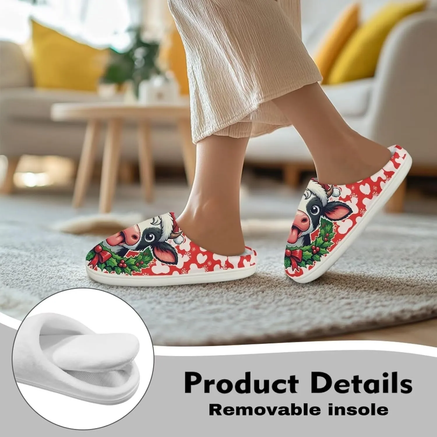 Indoor Slippers Fashion Leopard Animal Print for Women Winter Warm Cozy Fuzzy Shoes Universal Fit for Home Bedroom Kitchen