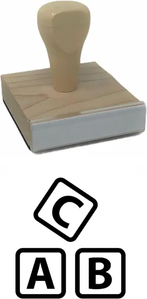 Infusion ABC Toy Blocks Rubber Stamp, 2 X 2'' Wood Stamp