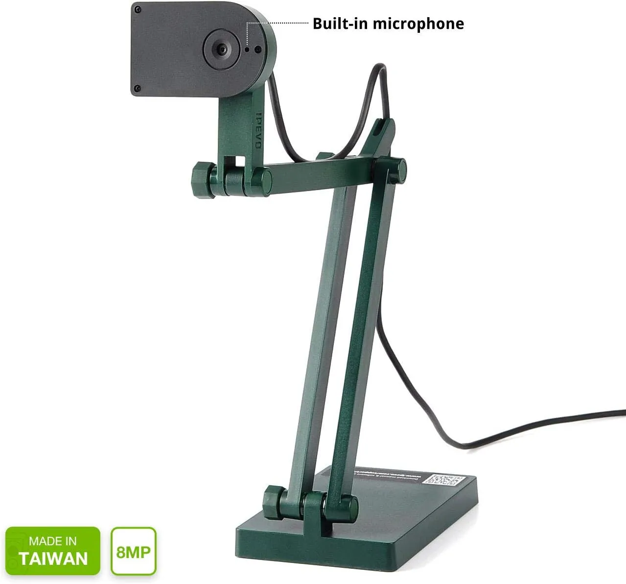 IPEVO V4K Ultra High Definition 8MP USB Document Camera — Mac OS, Windows, Chromebook Compatible for Live Demo, Web Conferencing, Distance Learning, Remote Teaching