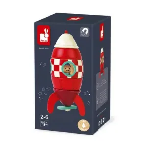 JANOD Small Wooden Magnetic Rocket Toy