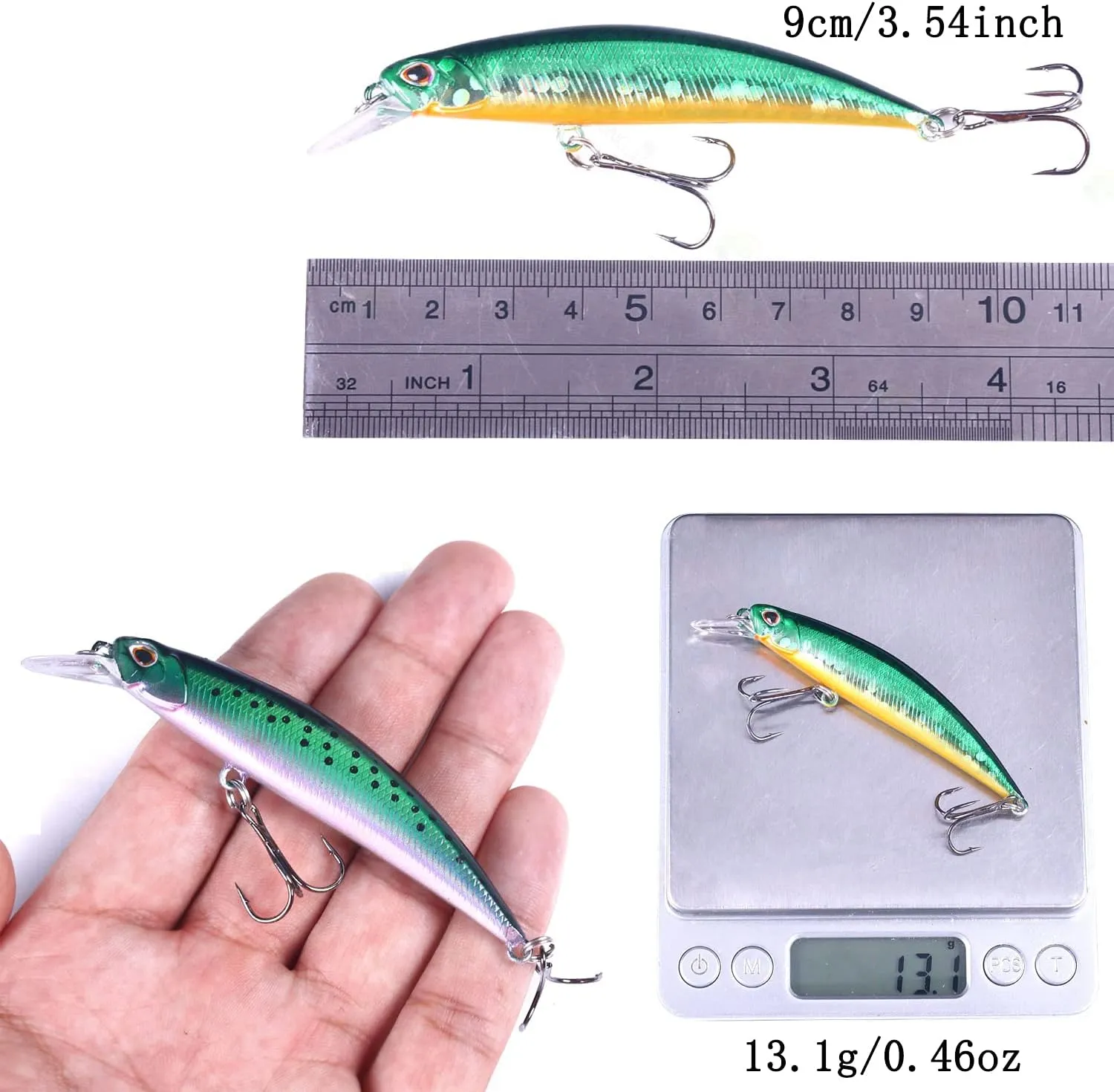 Jerk Baits for Bass Fishing, Jerkbait Fishing Lures, Minnow Lures Jerk Bait for Freshwater/Saltwater Fishing Lures for Trout Pike, 5pcs/10pcs with Box