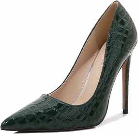JOEupin Women Sexy Crocodile Pattern High Heels Pointed Toe Stilettos Pumps Party Club Shoes