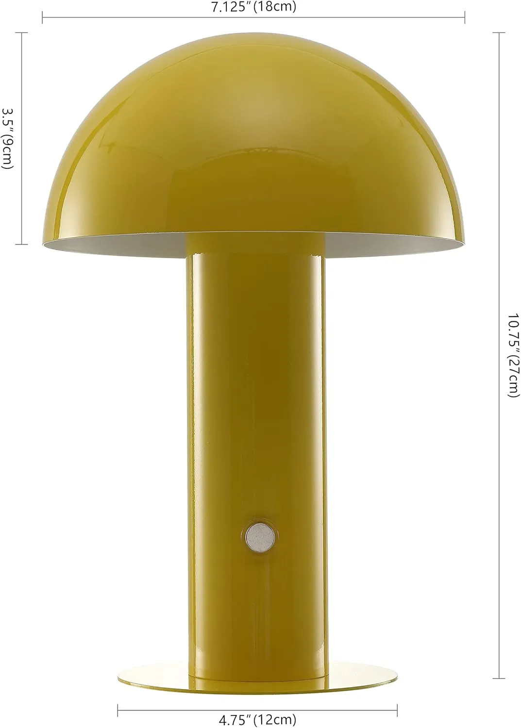 JONATHAN Y JYL7115C Boletus 10.75" Contemporary Bohemian Rechargeable/Cordless Portable Iron Integrated LED Mushroom Table Lamp Modern, Coastal Bedside Desk Nightstand Lamp, Yellow
