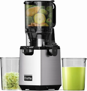 Juicer Machine, 5.3" Wide Chute Cold Press Juicer, BPA-Free, 54oz Large Capacity, Stainless Steel Slow Masticating Juicer for Whole Fruits & Vegetables, Easy to Clean, High Juice Yield,Gray