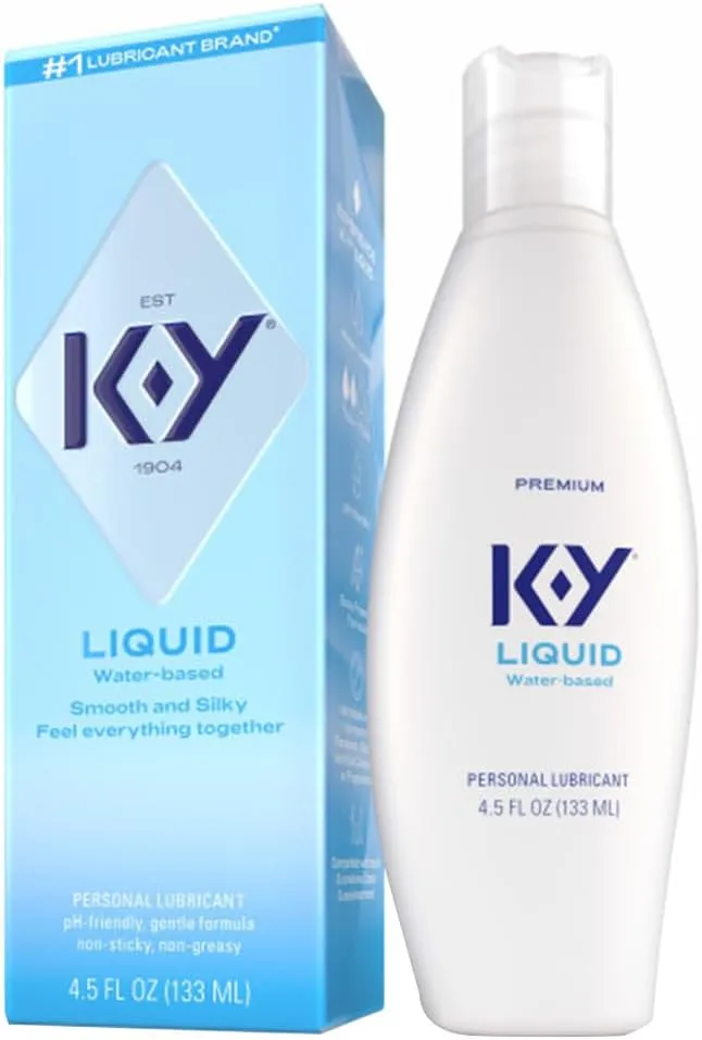 K-Y Liquid Classic Water-Based Body Friendly Formula 4.5 Fl Oz Personal Lubricant for Wetter Sex for Men, Women and Couples & Safe to Use with Latex Condoms (2 Pack)