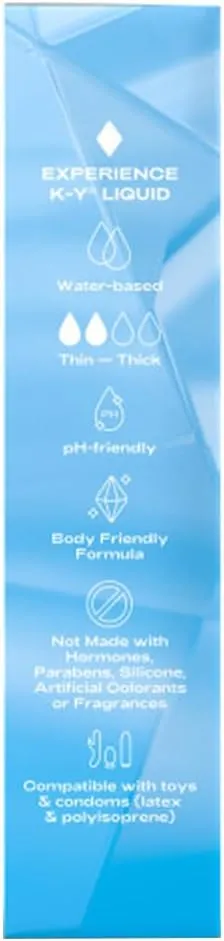 K-Y Liquid Classic Water-Based Body Friendly Formula 4.5 Fl Oz Personal Lubricant for Wetter Sex for Men, Women and Couples & Safe to Use with Latex Condoms (2 Pack)