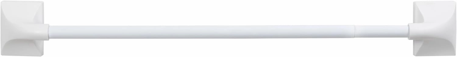 Kenney Magnetic Curtain Rod for Metal Doors or Metal Surfaces, No Drill Curtain Rod, Adjustable Magnetic Rod, Multi-Use Design, 16-28 inch Window Privacy Drapery Rods, Appliance Rods, White Finish
