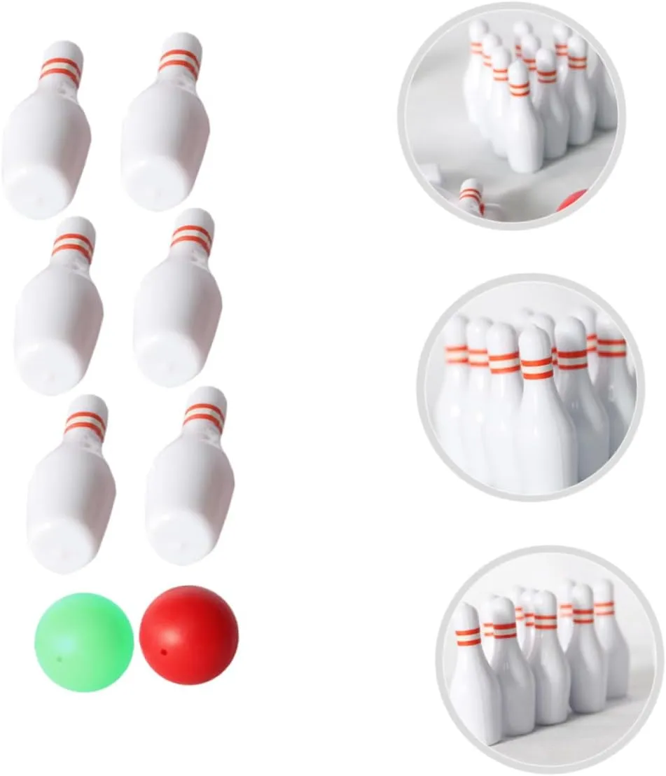 KESYOO 1 Set Miniature Bowling Pin Set for Dollhouse Mini Bowling Balls Pins Decoration for Creating Realistic Scenes Safe and Lightweight Material Easy to Operate