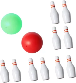 KESYOO 1 Set Miniature Bowling Pin Set for Dollhouse Mini Bowling Balls Pins Decoration for Creating Realistic Scenes Safe and Lightweight Material Easy to Operate