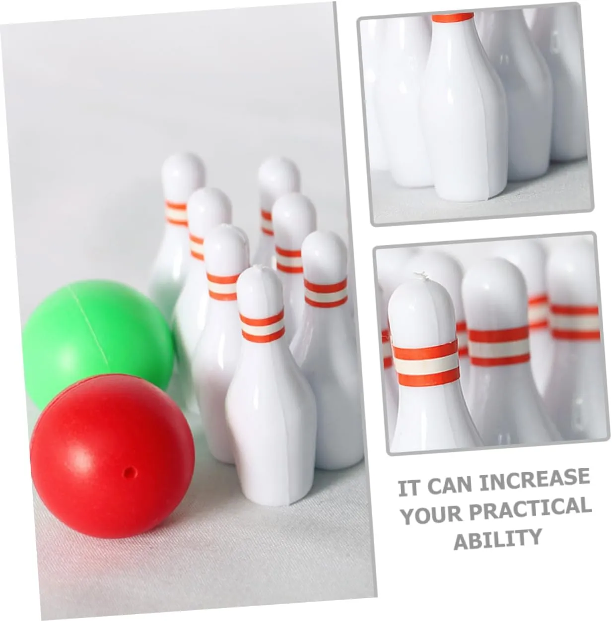 KESYOO 1 Set Miniature Bowling Pin Set for Dollhouse Mini Bowling Balls Pins Decoration for Creating Realistic Scenes Safe and Lightweight Material Easy to Operate