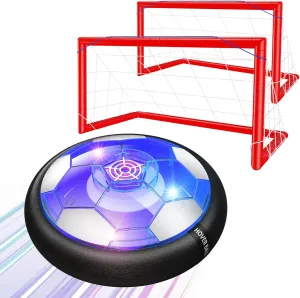 Kids Toys Hover Soccer Ball Set, 2 in 1 Rechargeable Air Power Soccer with LED Lights and Foam Bumper Protection, 2 Goals for Boys and Girls Ages 3 4 5 6 7 8-12 Indoor/Outdoor Games