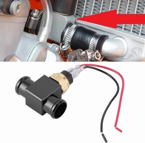 KIMISS Thermostat Water Temperature Switch Radiator Coolant Fan Temp Sensor for Motorcycle ATV Off Road Vehicle (Black)