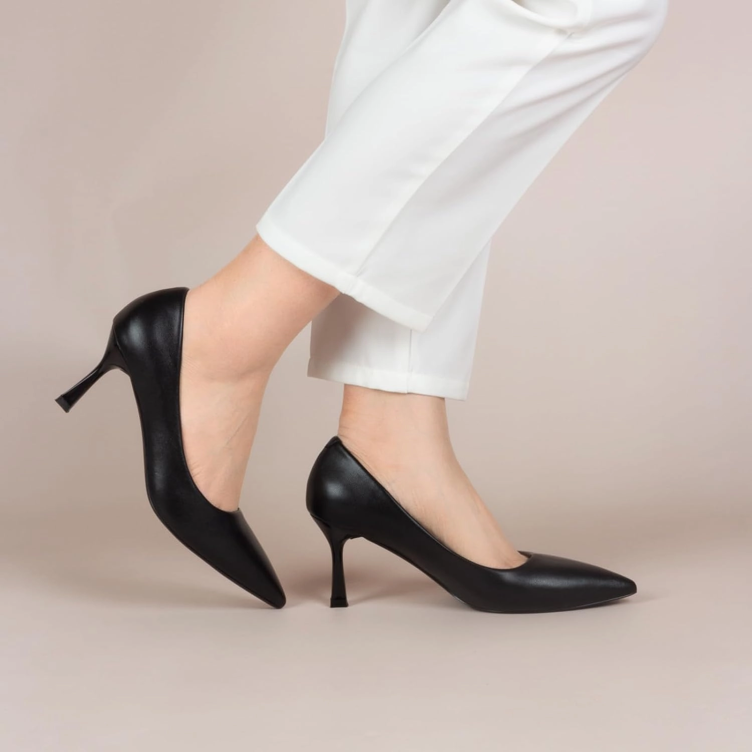 Kitten Heels Pumps Women Pointed Closed Toe Pumps Shoes for Work Wedding Party Slip-On Pumps Shoes for Lady Size 6-10