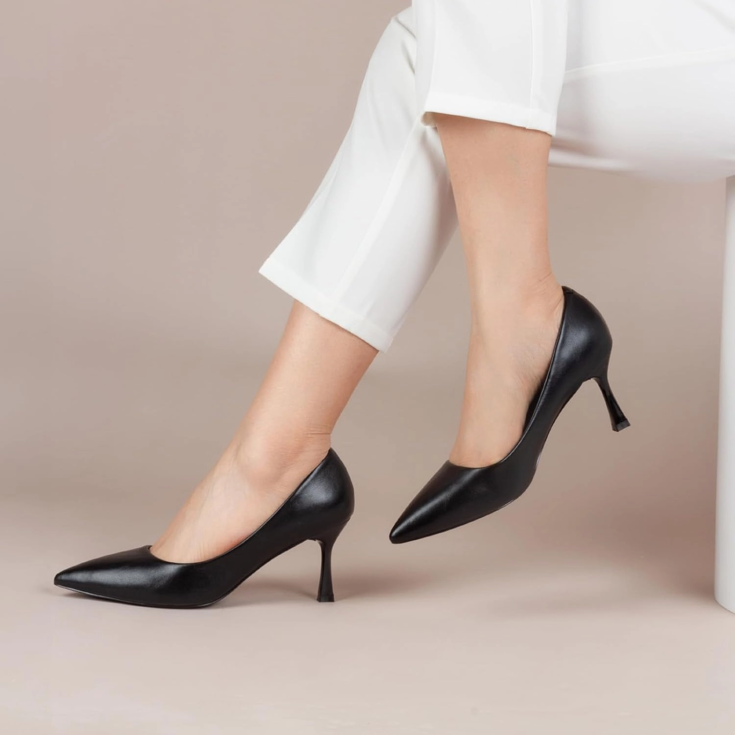 Kitten Heels Pumps Women Pointed Closed Toe Pumps Shoes for Work Wedding Party Slip-On Pumps Shoes for Lady Size 6-10