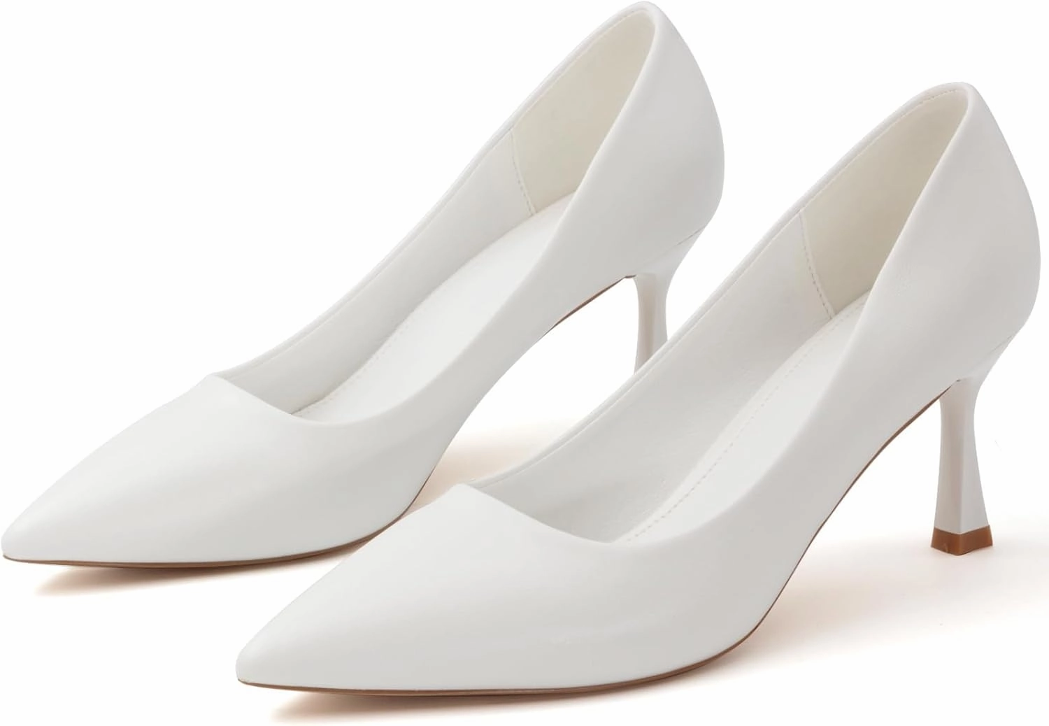 Kitten Heels Pumps Women Pointed Closed Toe Pumps Shoes for Work Wedding Party Slip-On Pumps Shoes for Lady Size 6-10