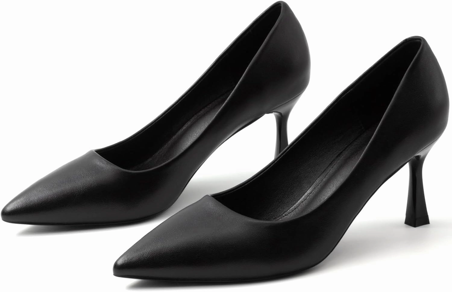 Kitten Heels Pumps Women Pointed Closed Toe Pumps Shoes for Work Wedding Party Slip-On Pumps Shoes for Lady Size 6-10