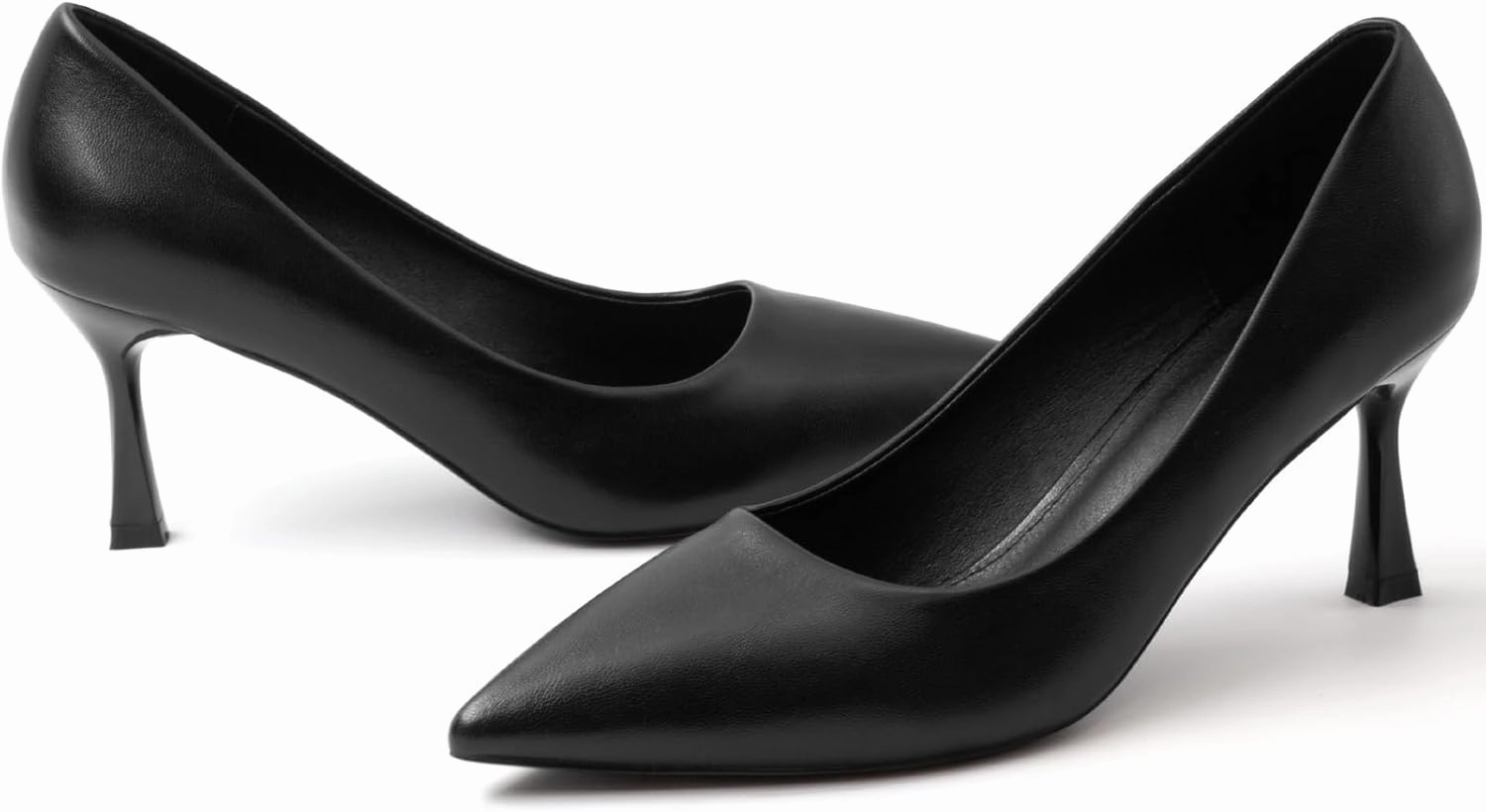 Kitten Heels Pumps Women Pointed Closed Toe Pumps Shoes for Work Wedding Party Slip-On Pumps Shoes for Lady Size 6-10