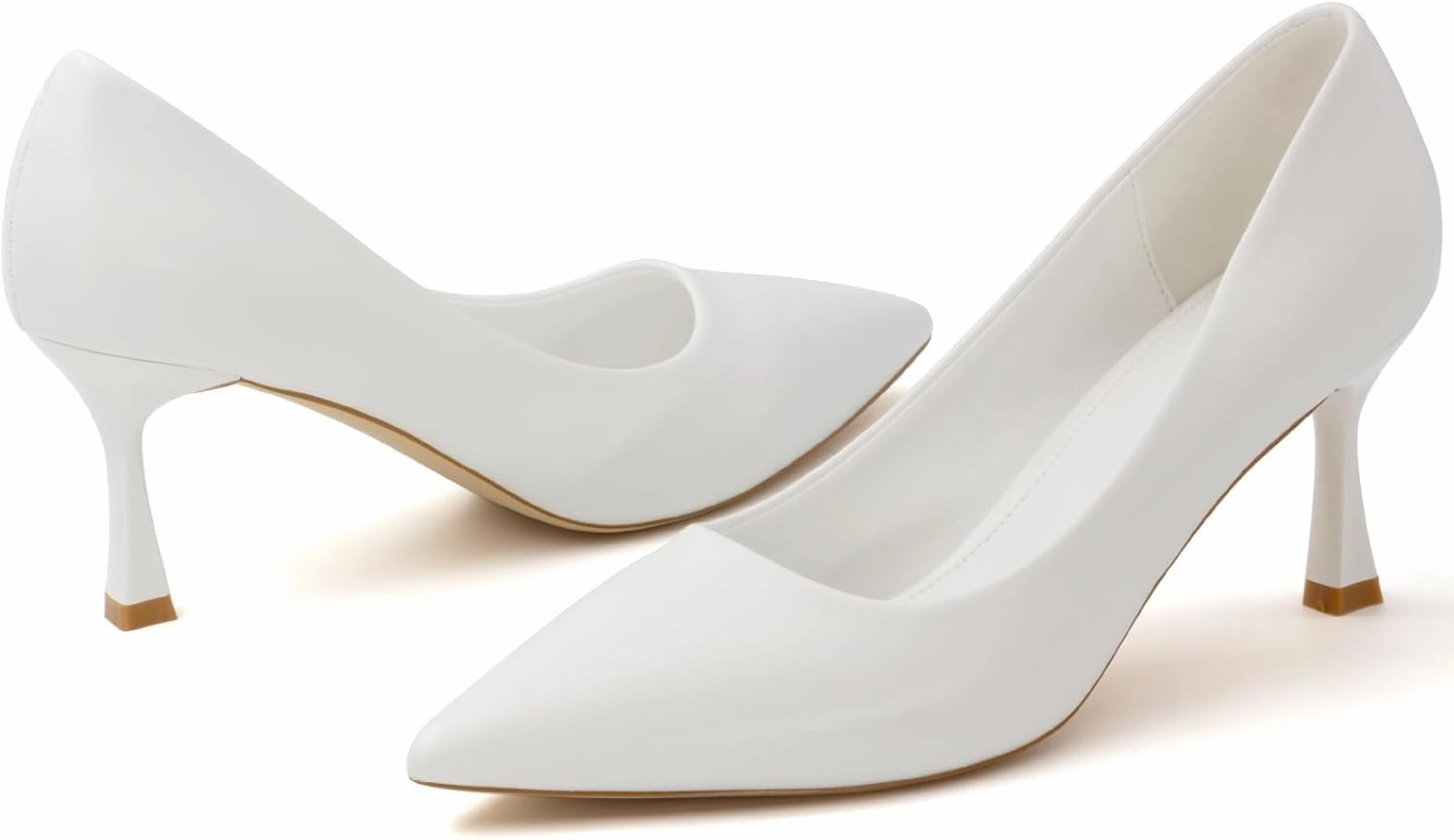 Kitten Heels Pumps Women Pointed Closed Toe Pumps Shoes for Work Wedding Party Slip-On Pumps Shoes for Lady Size 6-10