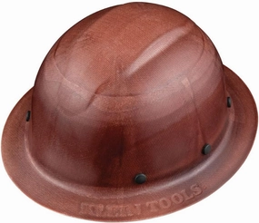 Klein Tools 60452 Hard Hat, Full Brim, Class G KONSTRUCT Series Hard Hat, Sweat-Wicking Sweatband, Top Pad, Brown