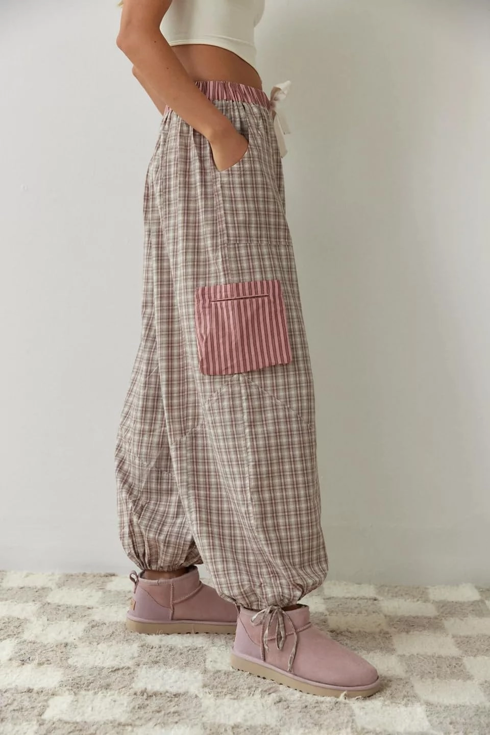 KMBANGI Women 2 Piece Lounge Y2k Pajamas Set Long Sleeve Button Down Shirt Wide Leg Pants Plaid Striped Pjs Sleepwear