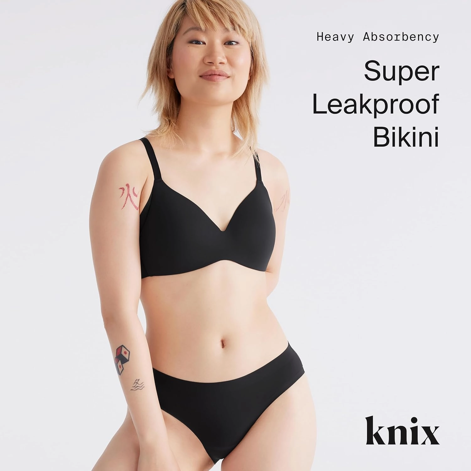 KNIX Super Leakproof Bikini - Mid Rise Bikini Bottom Period Underwear with Stretchy Fabric -Overnight and Everyday Underwear