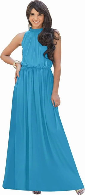 KOH KOH 2025 Sexy Sleeveless Summer Formal Flowy Casual Gown