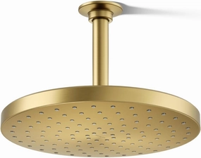 KOHLER Awaken Rainhead Showerhead, 2.5 GPM, Vibrant Brushed Modern Brass