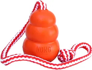 KONG Aqua Floating Fetch Toy - Dog Floating Toy for Water Retrieval, Play, Exercise & More - Natural Rubber Dog Toy with Foam Interior & Rope for Farther Throwing - Orange, for Large Dogs