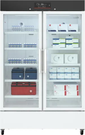 KoolMore KM-PHR-35C 35 cu. ft. Medical Vaccine Refrigerator for Pharmacy and Laboratory with Multi-Level Emergency Alarms, UL-Listed in White