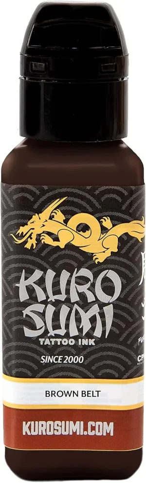 Kuro Sumi Brown Belt, Vegan Friendly, Professional Ink 3oz