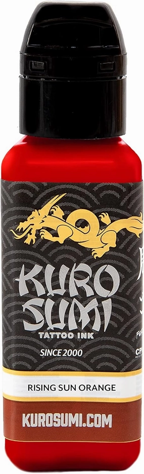 Kuro Sumi Rising Sun Orange, Vegan Friendly, Professional Ink 3oz
