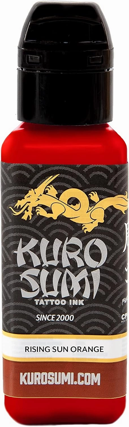 Kuro Sumi Rising Sun Orange, Vegan Friendly, Professional Ink 3oz