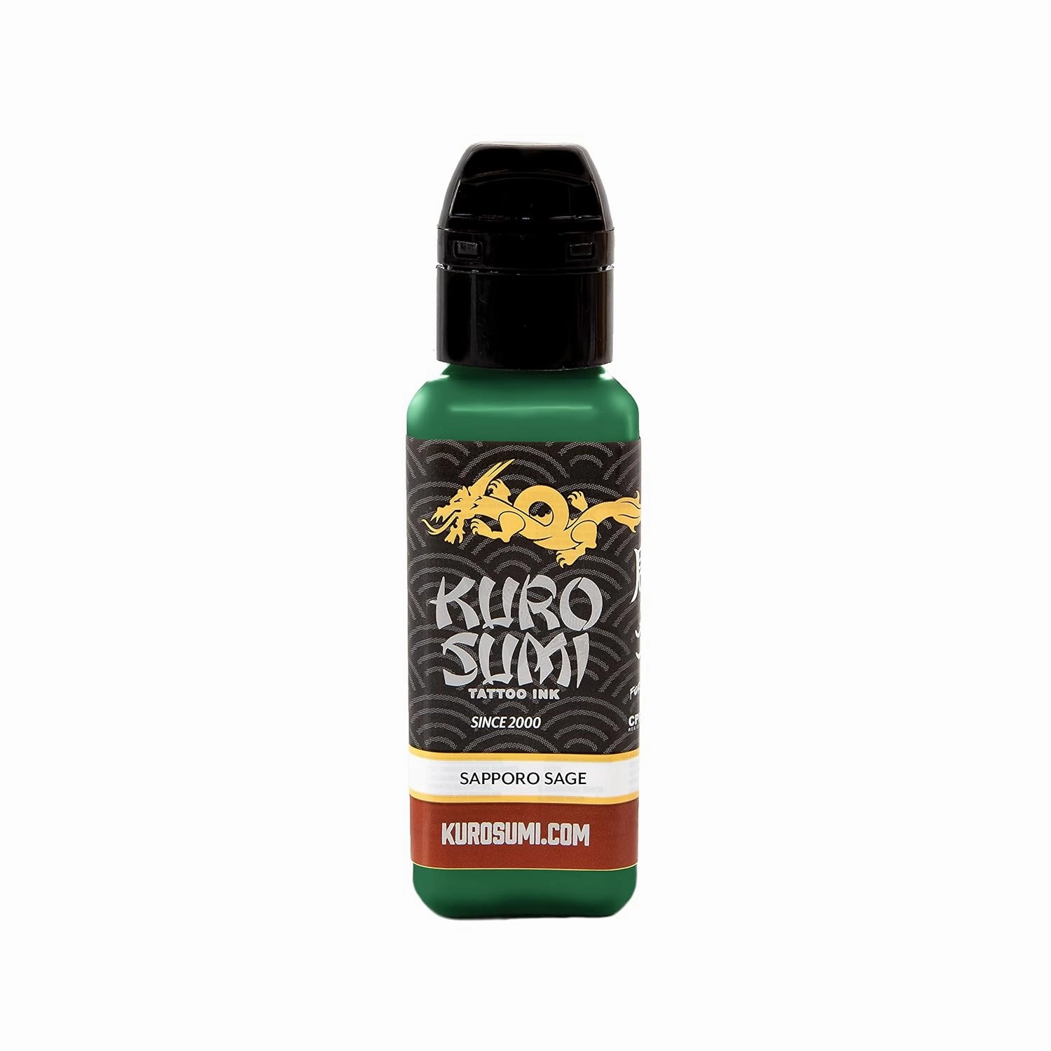 Kuro Sumi Sapporo Sage Green, Vegan Friendly, Professional Ink 1.5oz