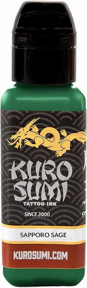 Kuro Sumi Sapporo Sage, Vegan Friendly, Professional Ink 3oz