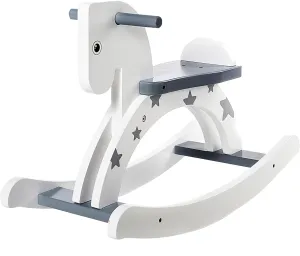 labebe - Wooden Rocking Horse, Baby Wood Ride On Toys for 1-3 Year Old, Grey Rocker Toy for Kid, Toddler Ride Animal Indoor/Outdoor, Boy&Girl Rocking Animal, Infant Ride Toy, Christmas/Birthday Gift