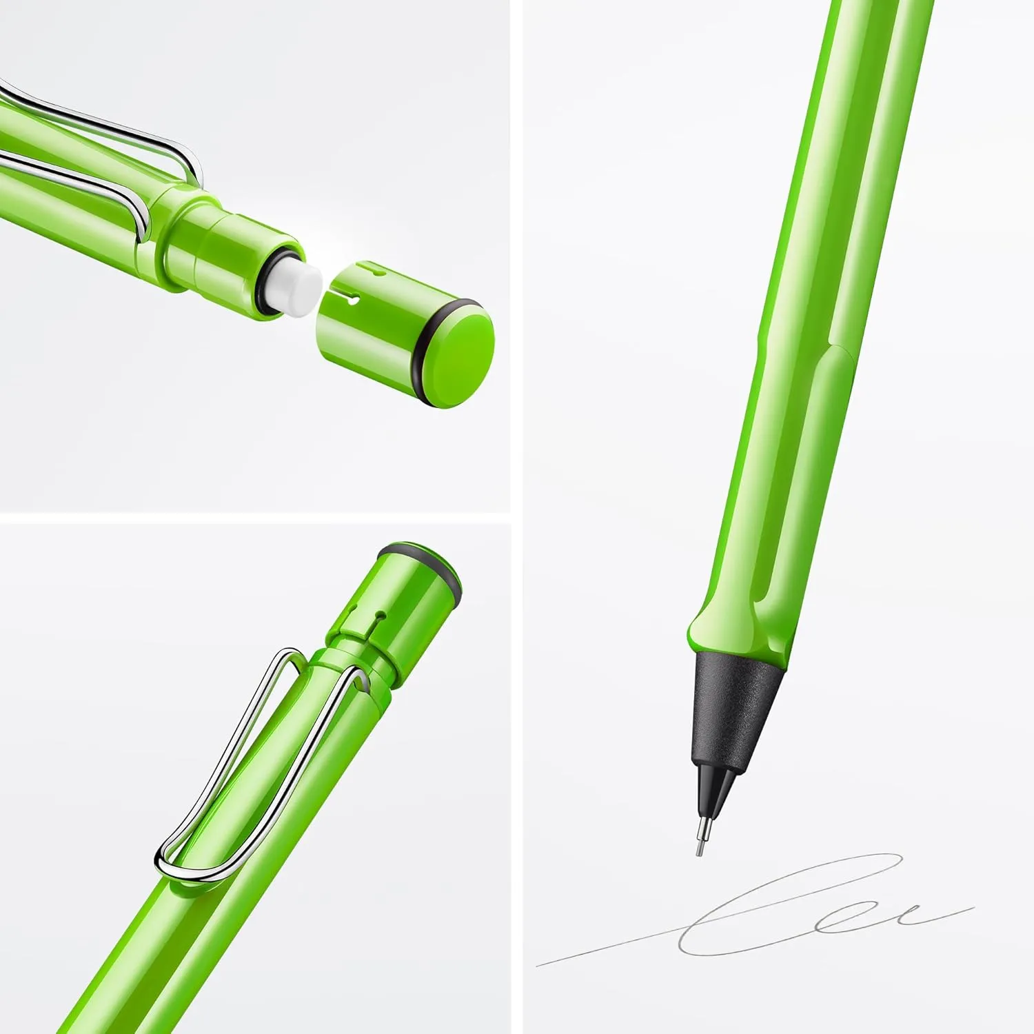 LAMY safari green - Mechanical Pencil with ergonomic grip & body made of robust ASA plastic - ideal for drawing & writing - including LAMY M 41 fine line refill 0.5 mm & eraser tip