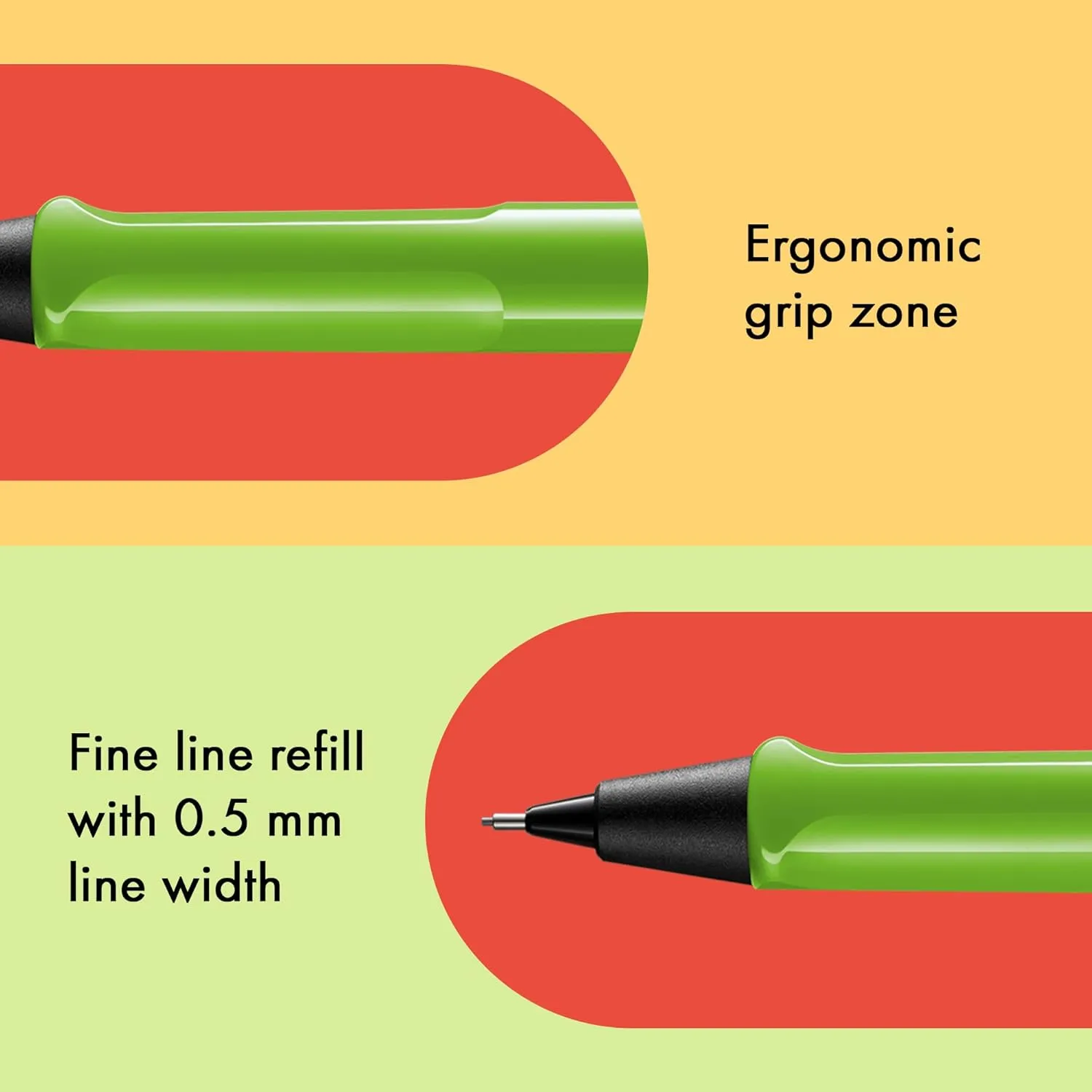 LAMY safari green - Mechanical Pencil with ergonomic grip & body made of robust ASA plastic - ideal for drawing & writing - including LAMY M 41 fine line refill 0.5 mm & eraser tip